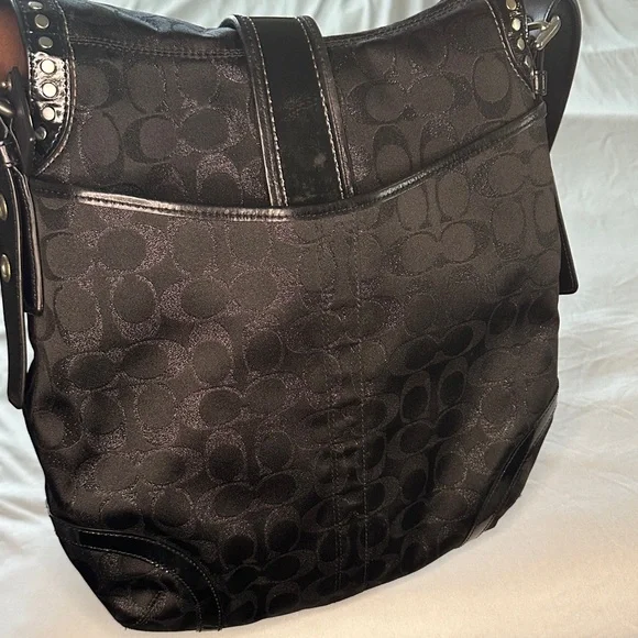 Coach Black Crossbody Bag with Silver Accents - Picture 3 of 8
